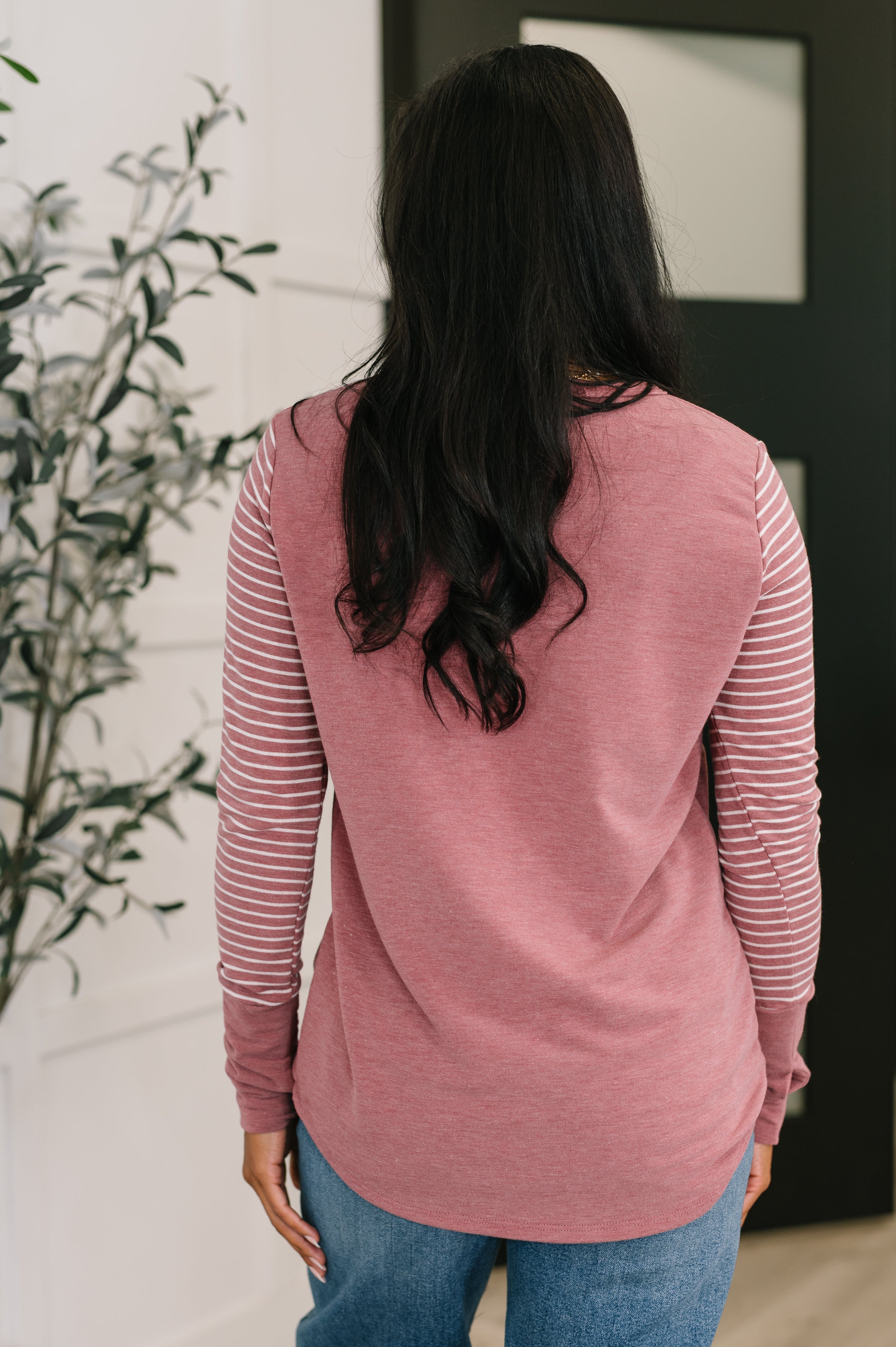 Talk to Me Long Sleeve Henley in Vintage Marsala - Charming Charlie