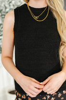 Tank You Very Much Knit Tank in Black - Charming Charlie