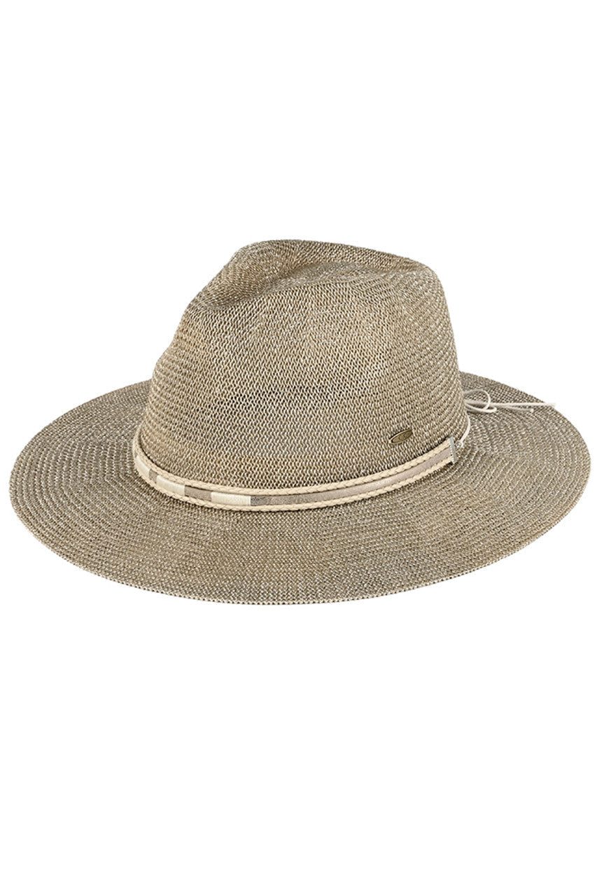 Taupe C.C Hard Shaped Panama Hat is made with high-quality materials and a unique shaping technique. The result is a stylish and durable hat perfect for any outdoor event. Its rigid structure allows for protection against sun and wind, while its sleek design complements any outfit.