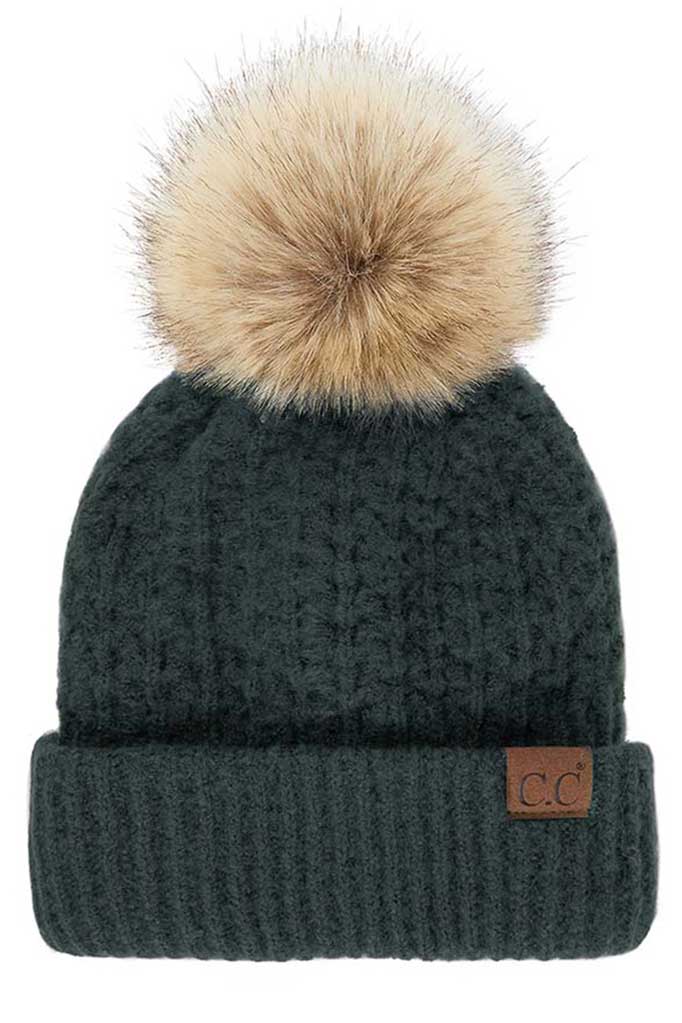 Teal Gray C.C Smocking Stitch Pattern Pom Beanie Hat, Warm Winter Beanie Hat; before running out the door into the cool air, you’ll want to reach for this toasty beanie to keep you incredibly warm. Comfortable beanie keep your head and ear warm during the winter. Awesome winter gift accessory!  This smocking stitch pattern pom beanie can be worn both casual and sophisticated wear and also perfect for outdoor fashion, including biking, camping, ice skating, snowboarding, running and more.