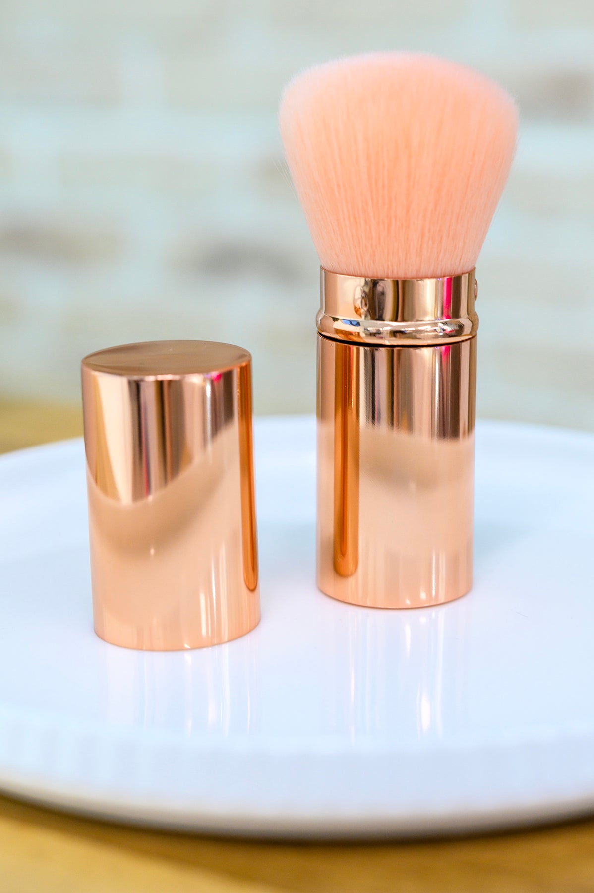 Rose Gold and Pink Telescopic Powder Brush - Charming Charlie