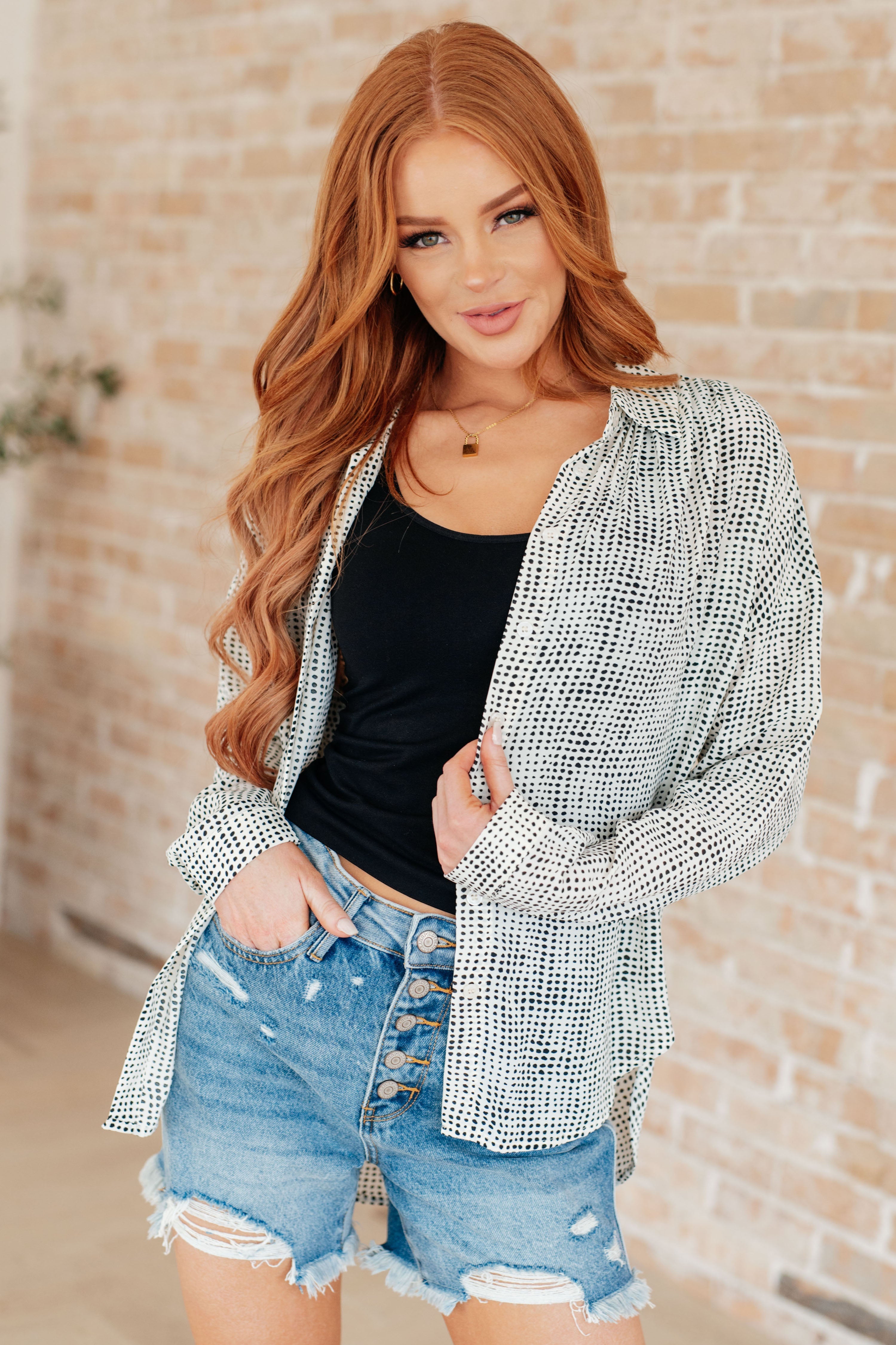 Terms of Endearment Dolman Sleeve Button Up - Charming Charlie