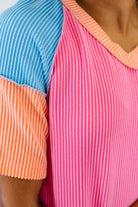 Textured Tones Color Block Top - Charming Charlie