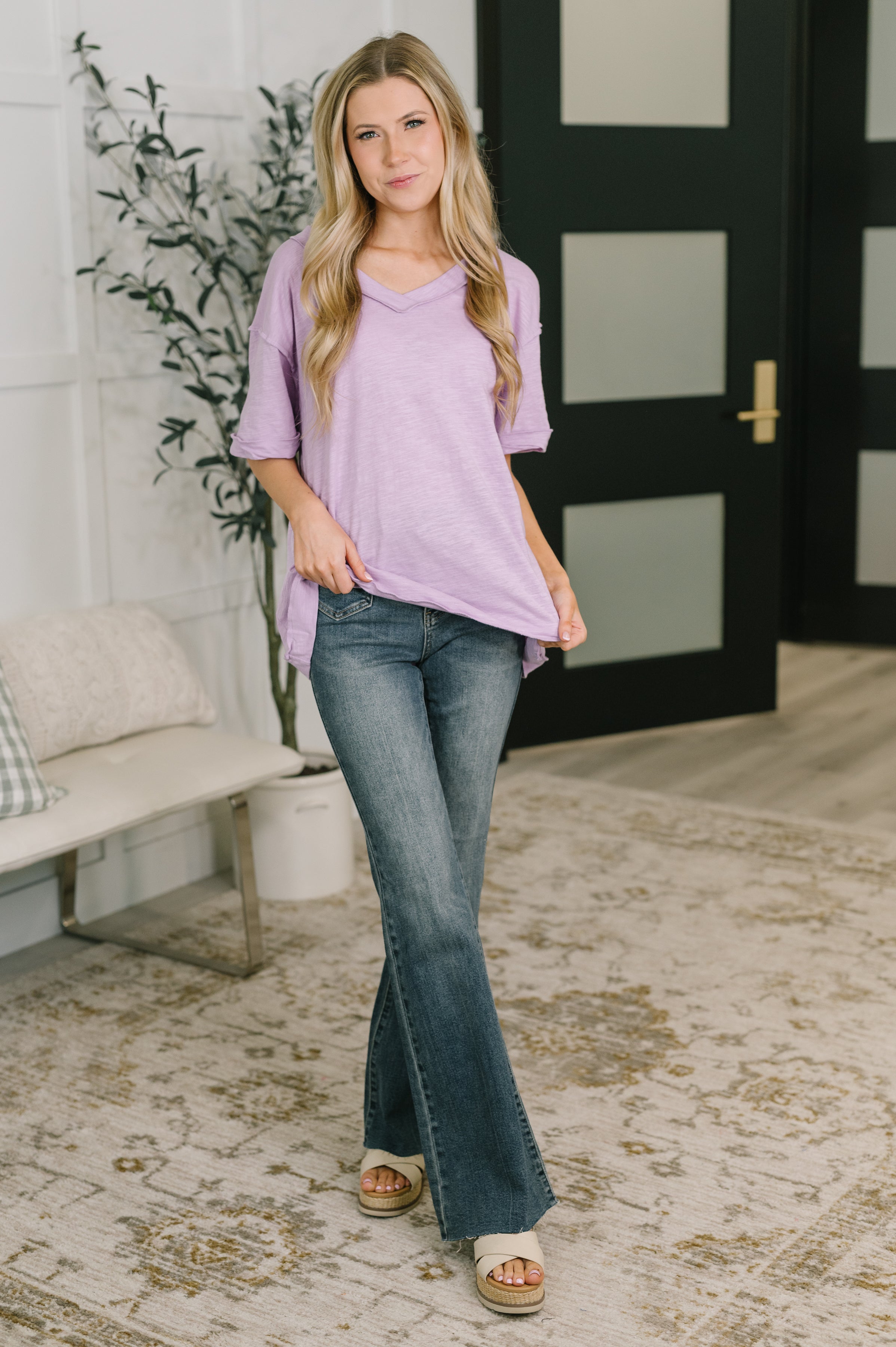 Thanks To You Relaxed Tee in Lilac - Charming Charlie