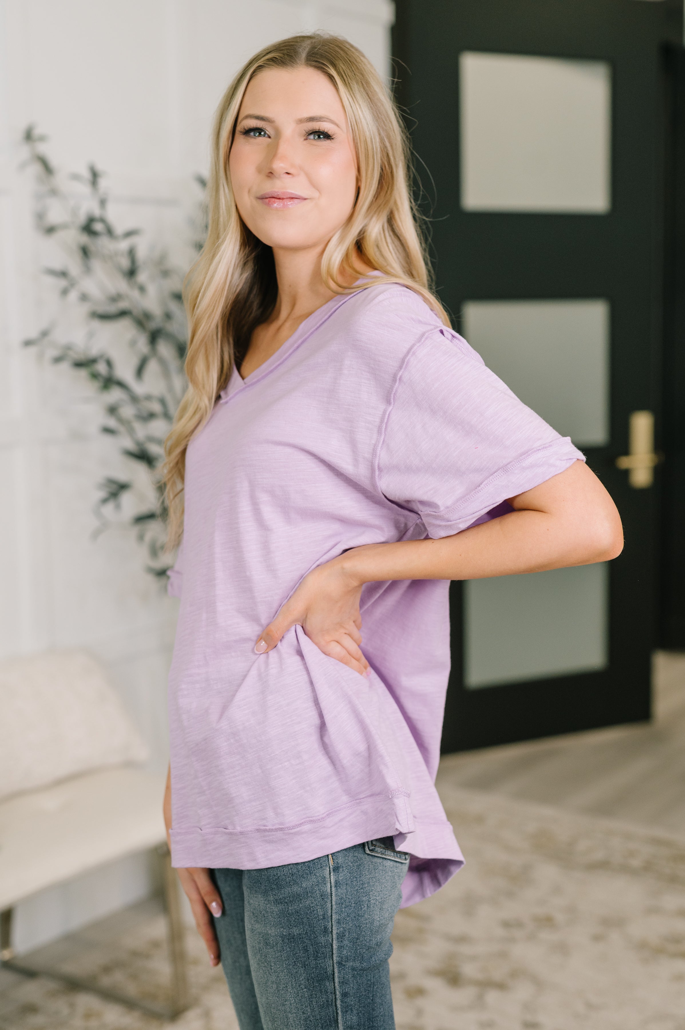 Thanks To You Relaxed Tee in Lilac - Charming Charlie