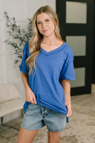 Thanks To You Relaxed Tee in Royal Blue - Charming Charlie