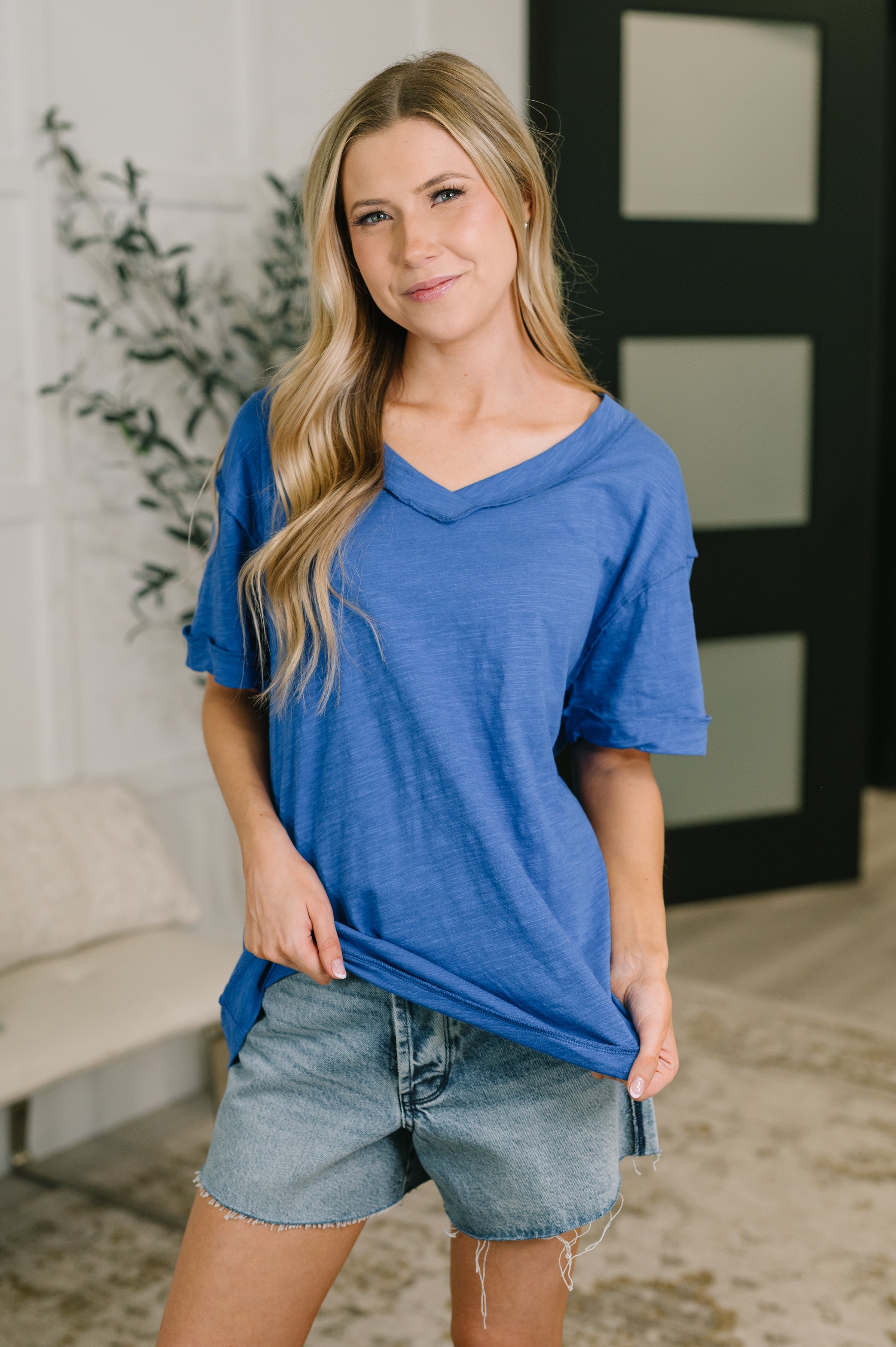 Thanks To You Relaxed Tee in Royal Blue - Charming Charlie