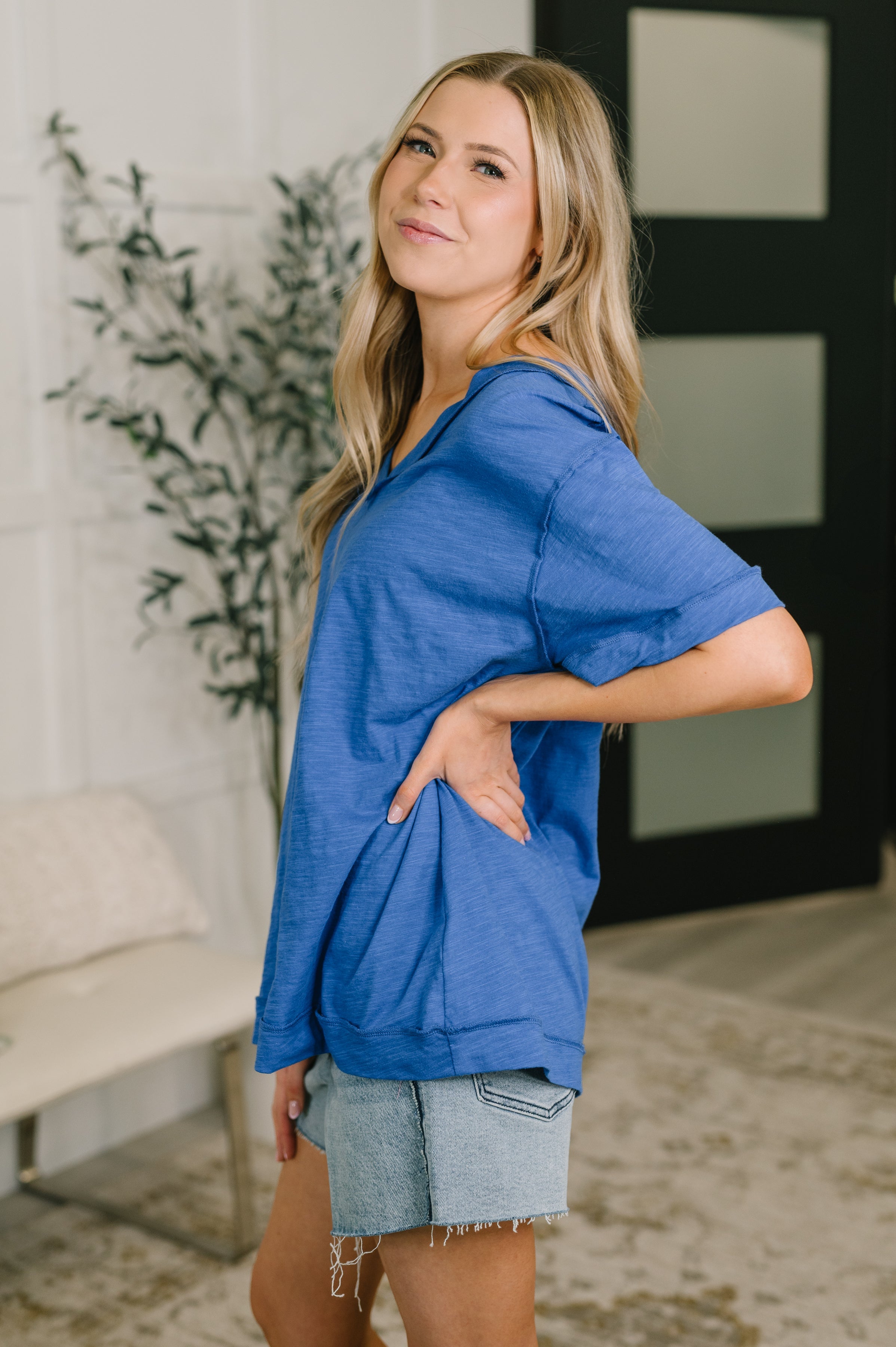 Thanks To You Relaxed Tee in Royal Blue - Charming Charlie