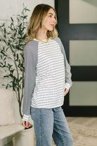 That's What I Like Raglan Patchwork Long Sleeve Top - Charming Charlie