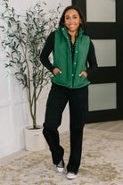 That's What I'm Talkin' About Puffer Vest in Hunter Green - Charming Charlie