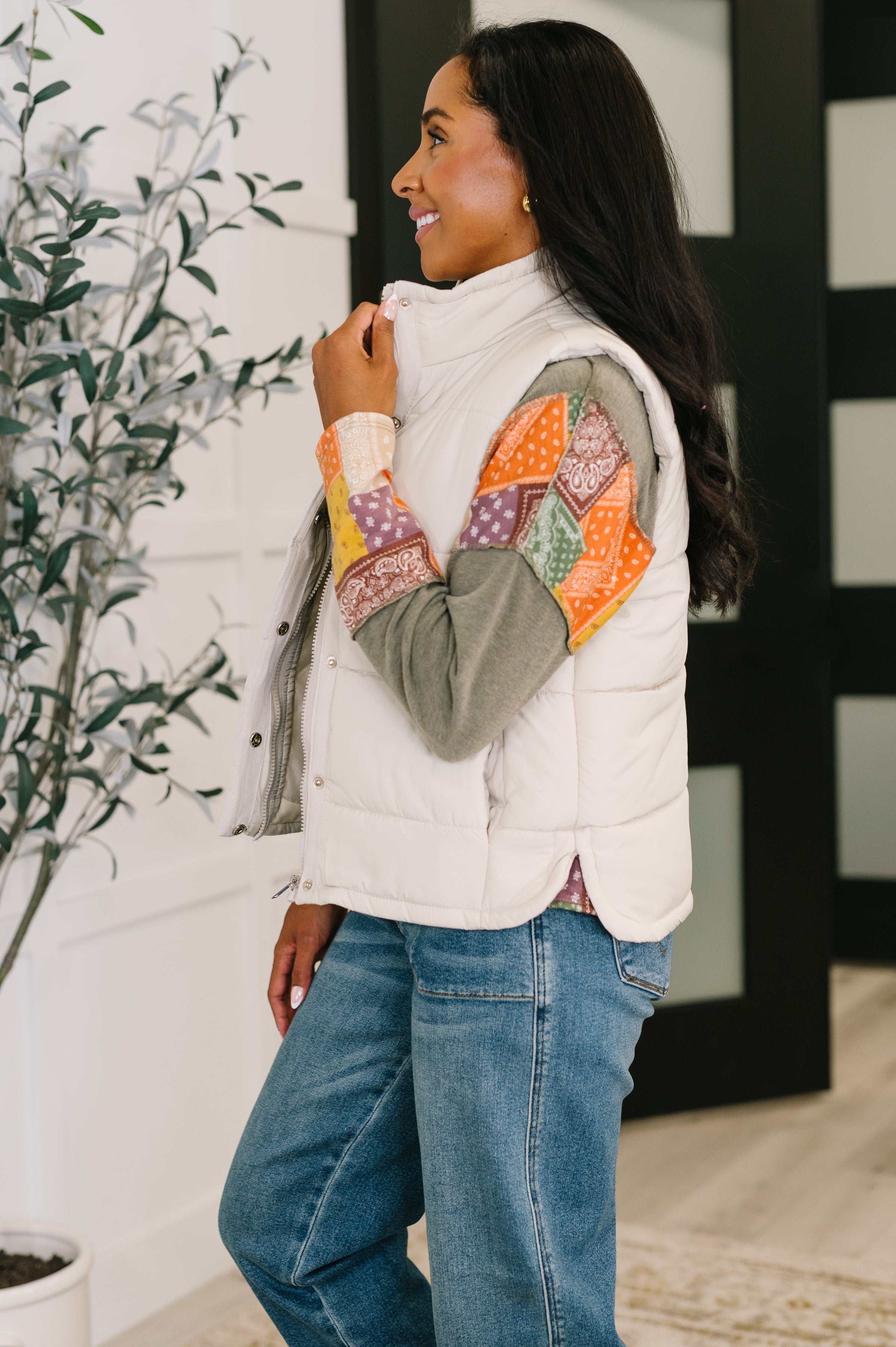 That's What I'm Talkin' About Puffer Vest in Sand Beige - Charming Charlie