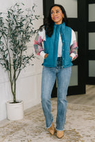 That's What I'm Talkin' About Puffer Vest in Teal - Charming Charlie