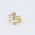 hypoallergenic ring, waterproof ring, tarnish free jewelry, boutique wholesale jewelry, dainty gold ring, gemstone statement ring, sparkly cubic zirconia ring, high quality jewelry gifts, elegant gold plated ring, trendy fashion ring, pastel gemstone ring