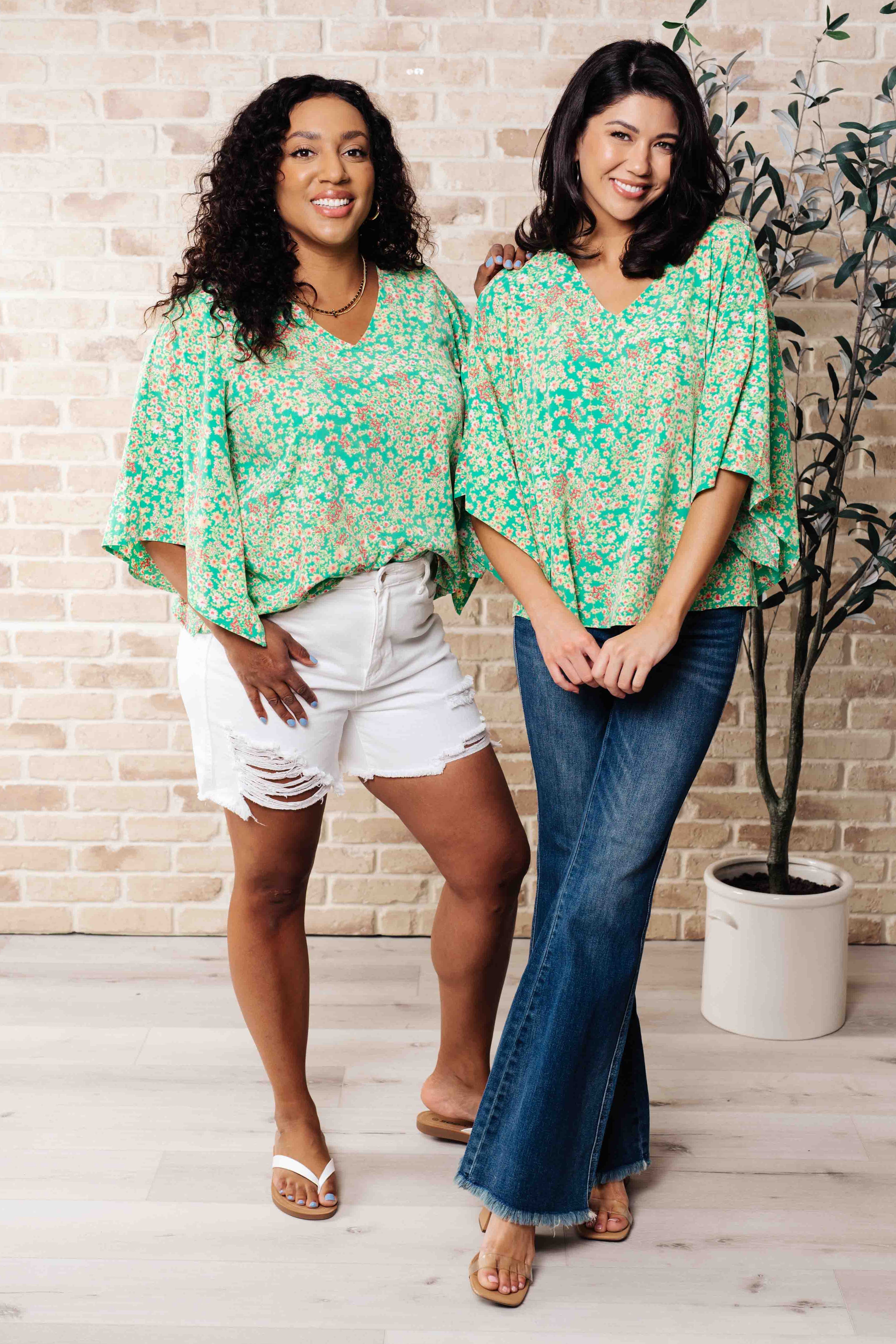 The Future's Open Wide V-Neck Batwing Top – Charming Charlie