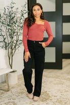 The Girls are Back in Town Long Sleeve Top in Burgundy - Charming Charlie