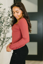 The Girls are Back in Town Long Sleeve Top in Burgundy - Charming Charlie