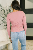 The Girls are Back in Town Long Sleeve Top in Rose - Charming Charlie