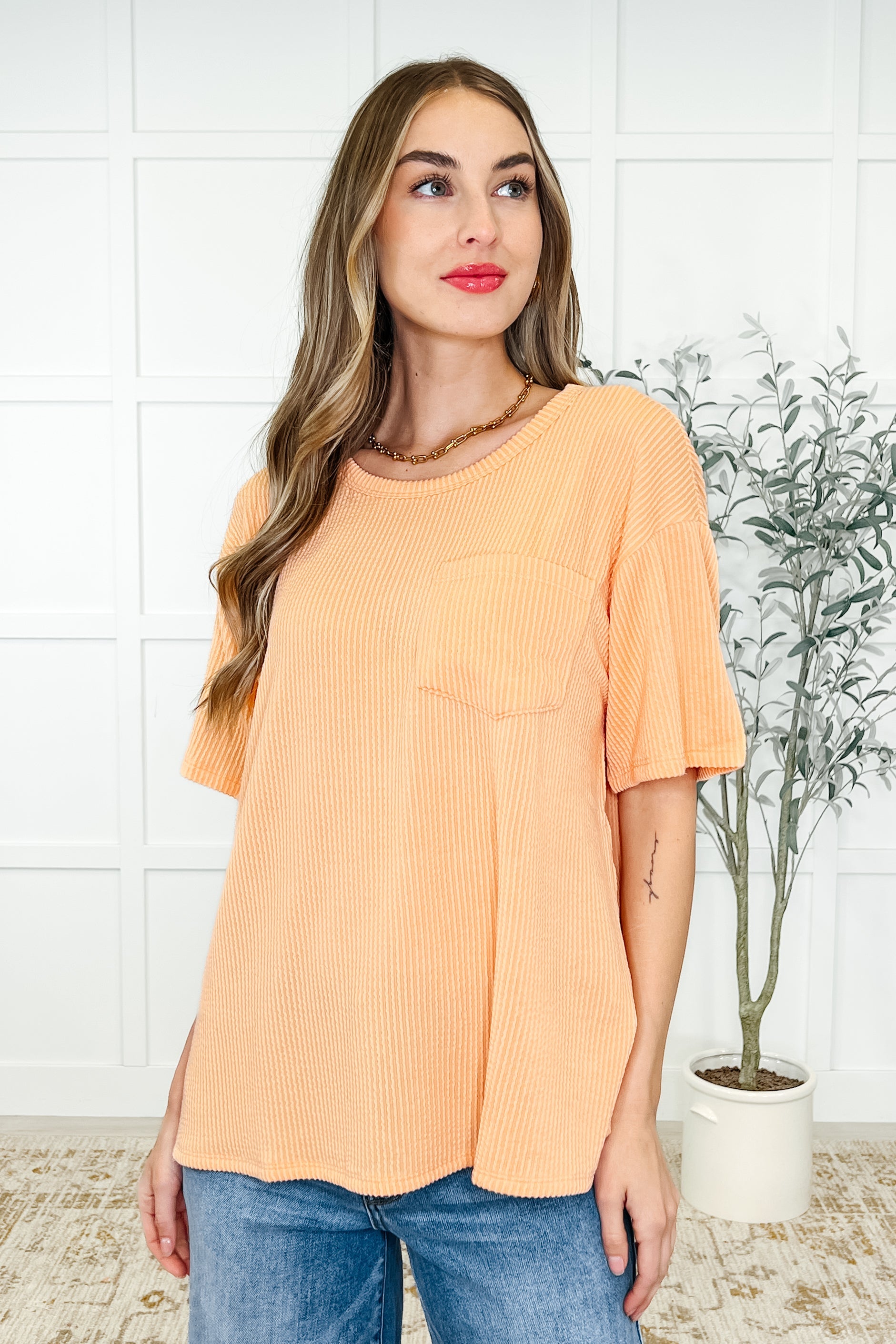 The Go-To Tee in Apricot Bliss - Charming Charlie