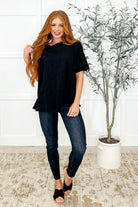 The Layback Relaxed Basic Tee in Black - Charming Charlie