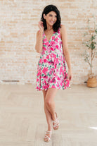 The Sun's Been Quite Kind V-Neck Dress in Pink - Charming Charlie