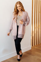The Way It Was Cardigan in Mauve - Charming Charlie