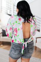 Thinking On It Open Back Floral Top - Charming Charlie