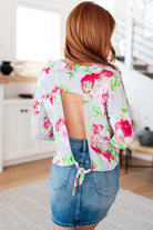 Thinking On It Open Back Floral Top - Charming Charlie