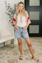 This I Know Henley Contrast Top - Charming Charlie