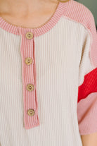 This I Know Henley Contrast Top - Charming Charlie