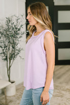 Thread Theory Round Neck Tank in Lilac - Charming Charlie