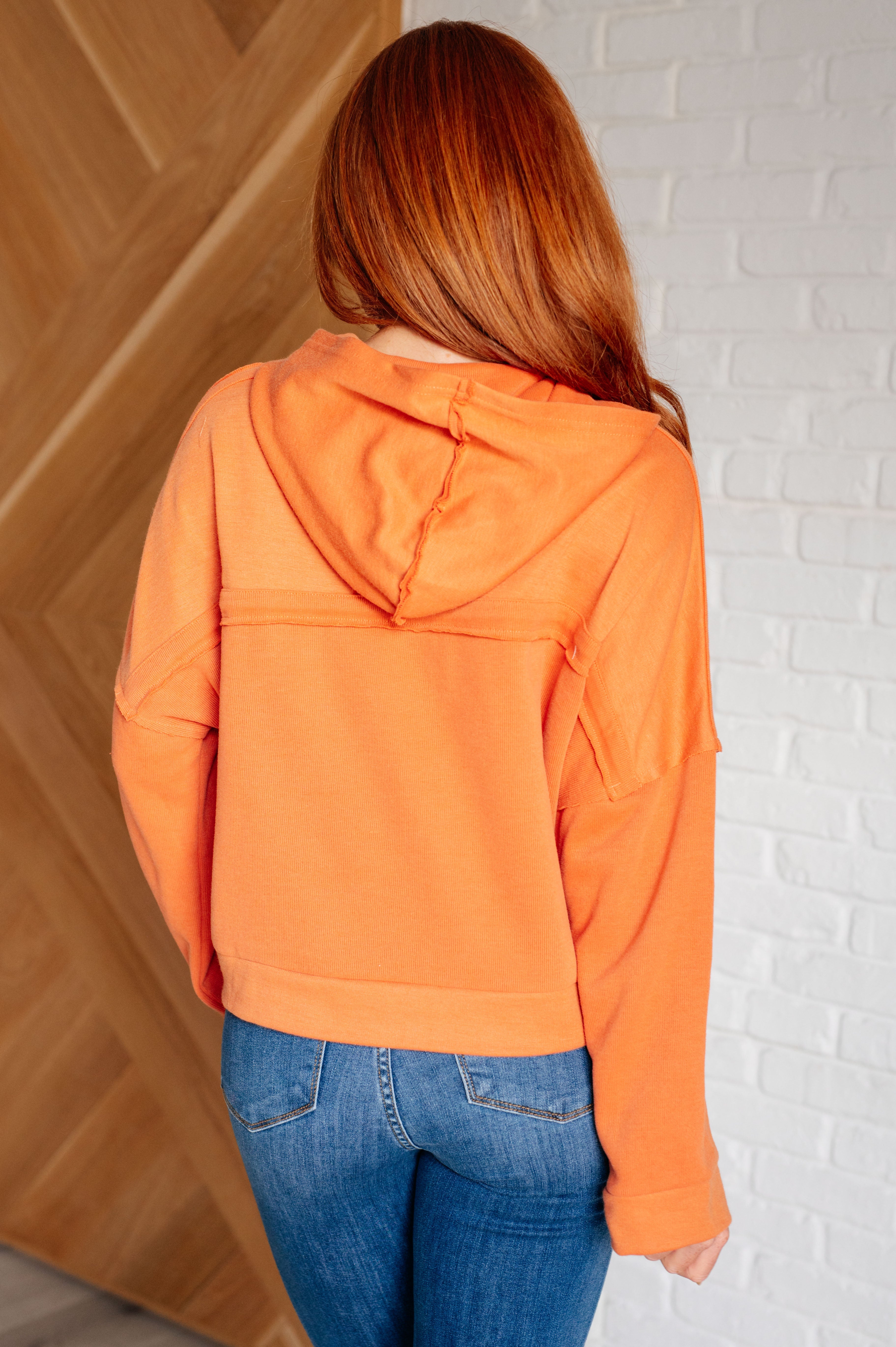 Throwback Heartthrob Hoodie in Orange - Charming Charlie