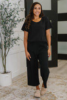 Thyme Boxy Tee in Black - Charming Charlie