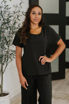 Thyme Boxy Tee in Black - Charming Charlie