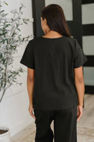 Thyme Boxy Tee in Black - Charming Charlie