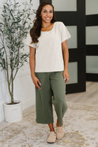 Thyme Boxy Tee in Cream - Charming Charlie