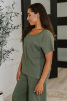 Thyme Boxy Tee in Dusty Pine - Charming Charlie
