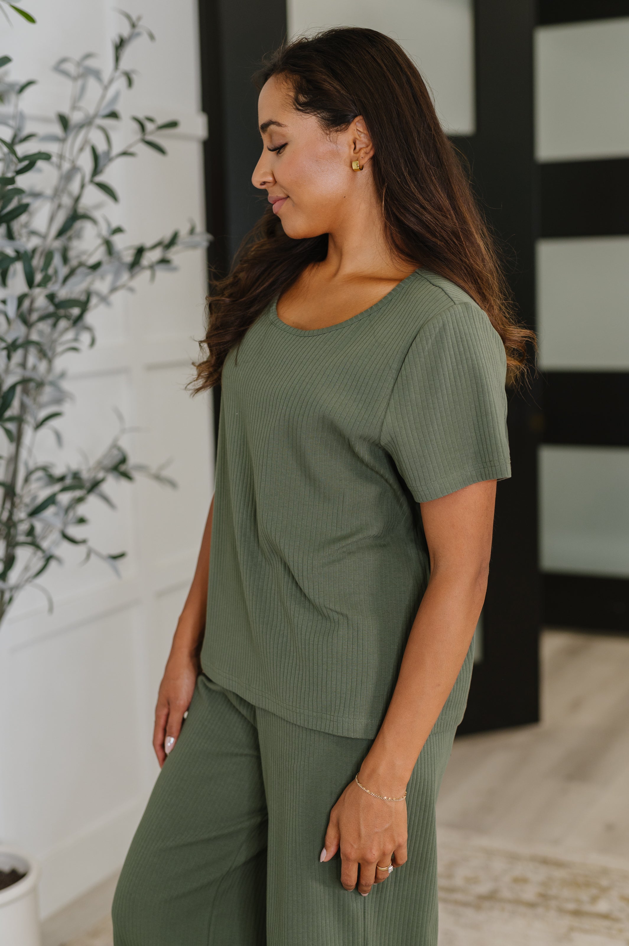 Thyme Boxy Tee in Dusty Pine - Charming Charlie