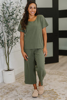 Thyme Culottes in Dusty Pine - Charming Charlie