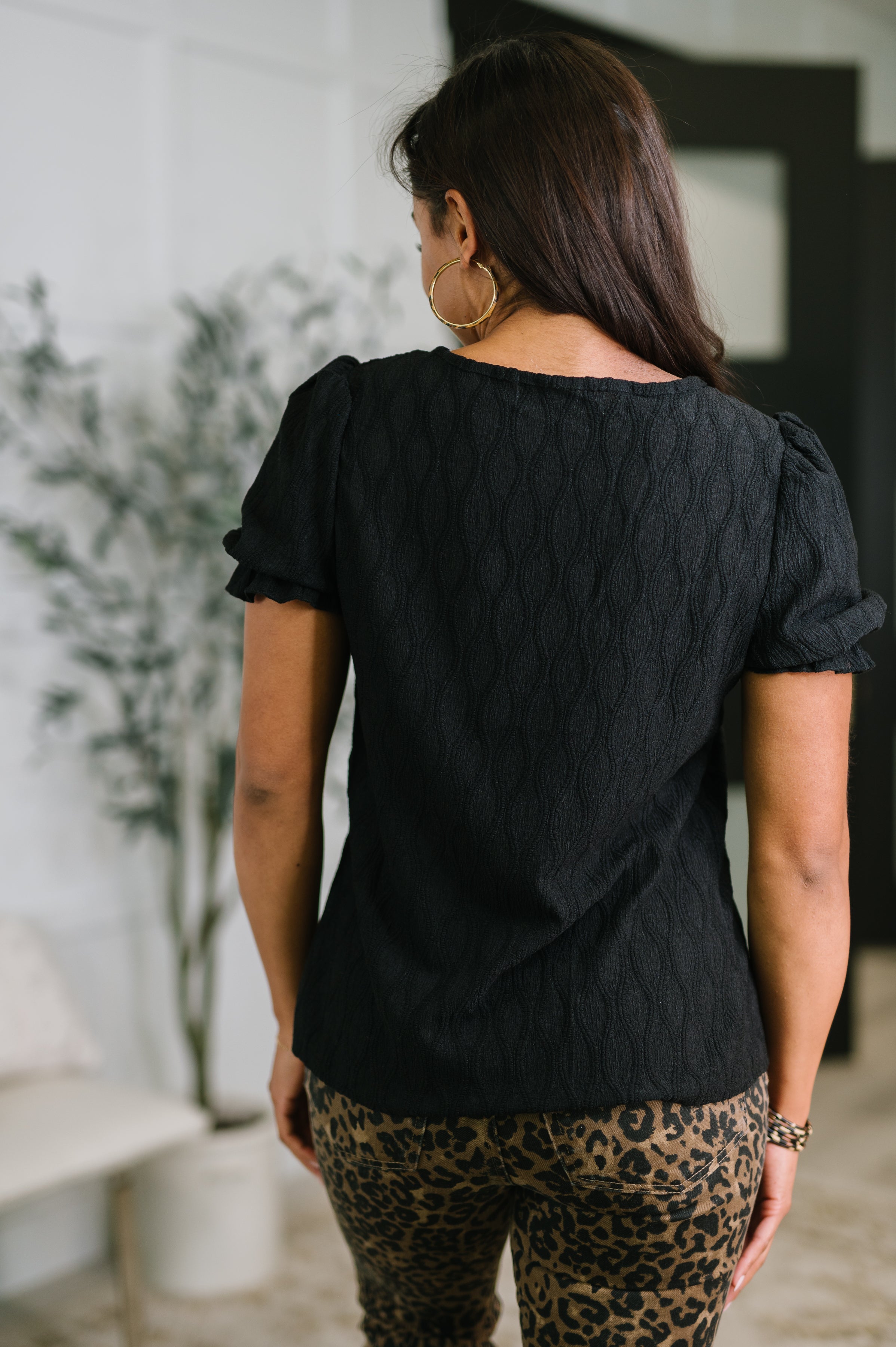 To Call My Own Textured Blouse in Black - Charming Charlie