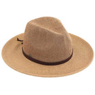 C.C Suede Lace Trim Band Panama Hat - Charming Charlie