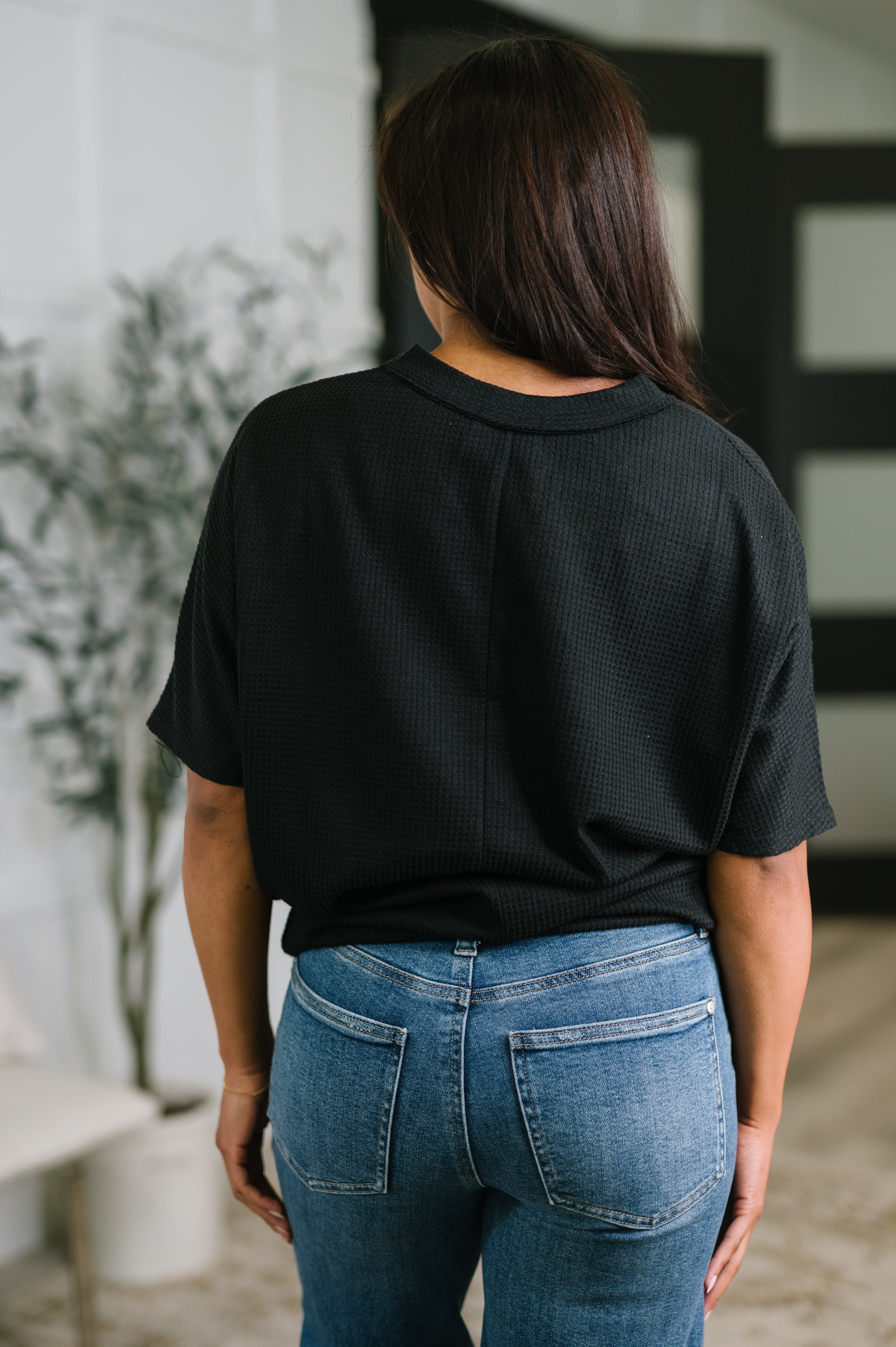 Together We're Unlimited Basic V-Neck Tee in Black - Charming Charlie