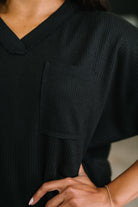 Together We're Unlimited Basic V-Neck Tee in Black - Charming Charlie