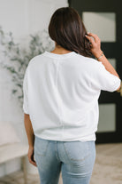 Together We're Unlimited Basic V-Neck Tee in Ivory - Charming Charlie