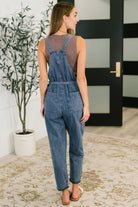 Too Cute to Compute Waist Tie Overalls in Dark Blue - Charming Charlie