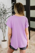 Top Shelf Basic V-Neck Ribbed Tee in Lavender - Charming Charlie