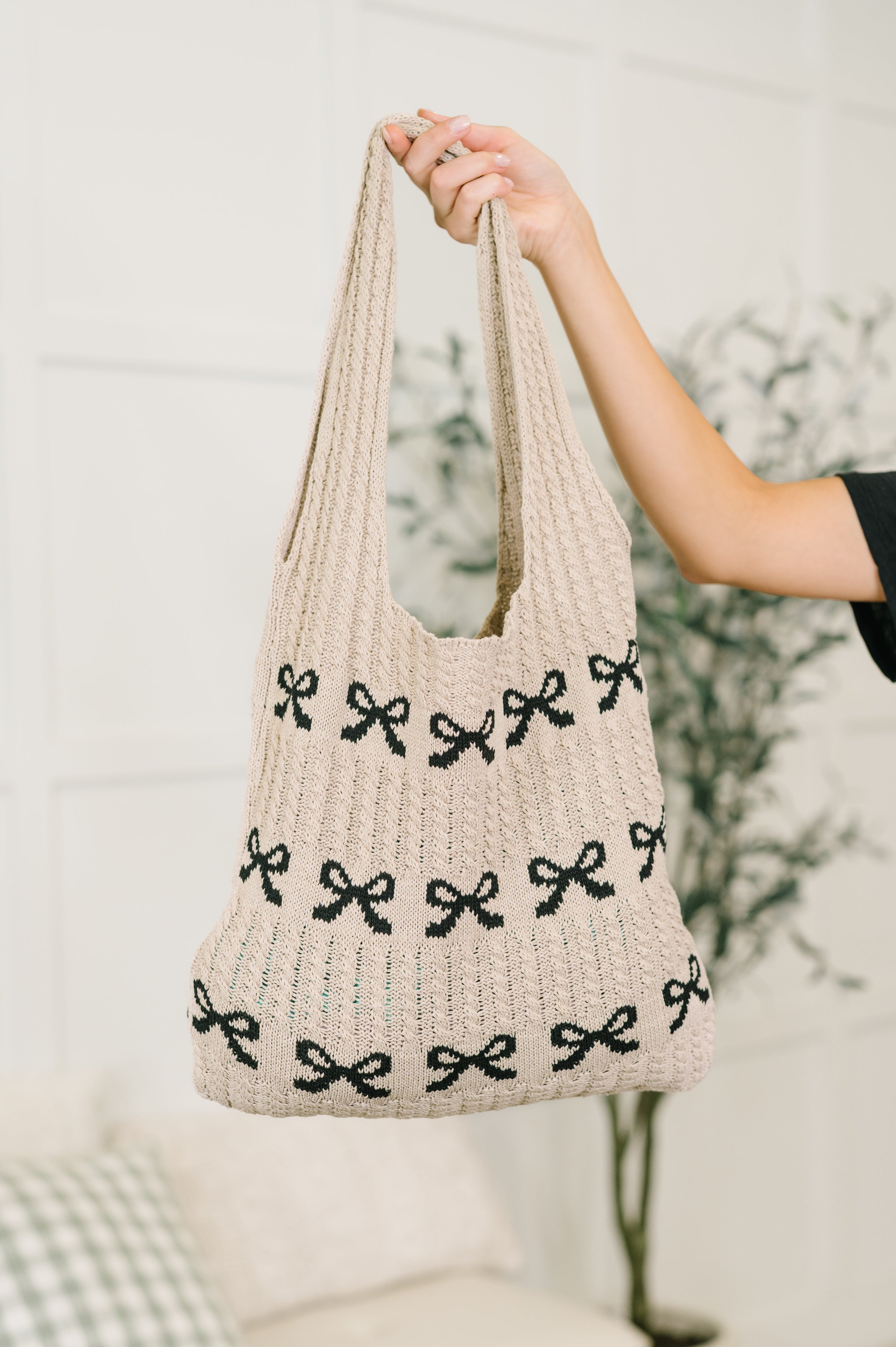 Topped With a Bow Knit Tote Bag - Charming Charlie