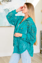 Topped with Lace Button Down - Charming Charlie