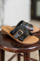 Torvi Black Slip on Sandals - Charming Charlie