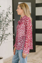 Totally Not Dramatic Leopard Print Button Down in Hot Pink - Charming Charlie