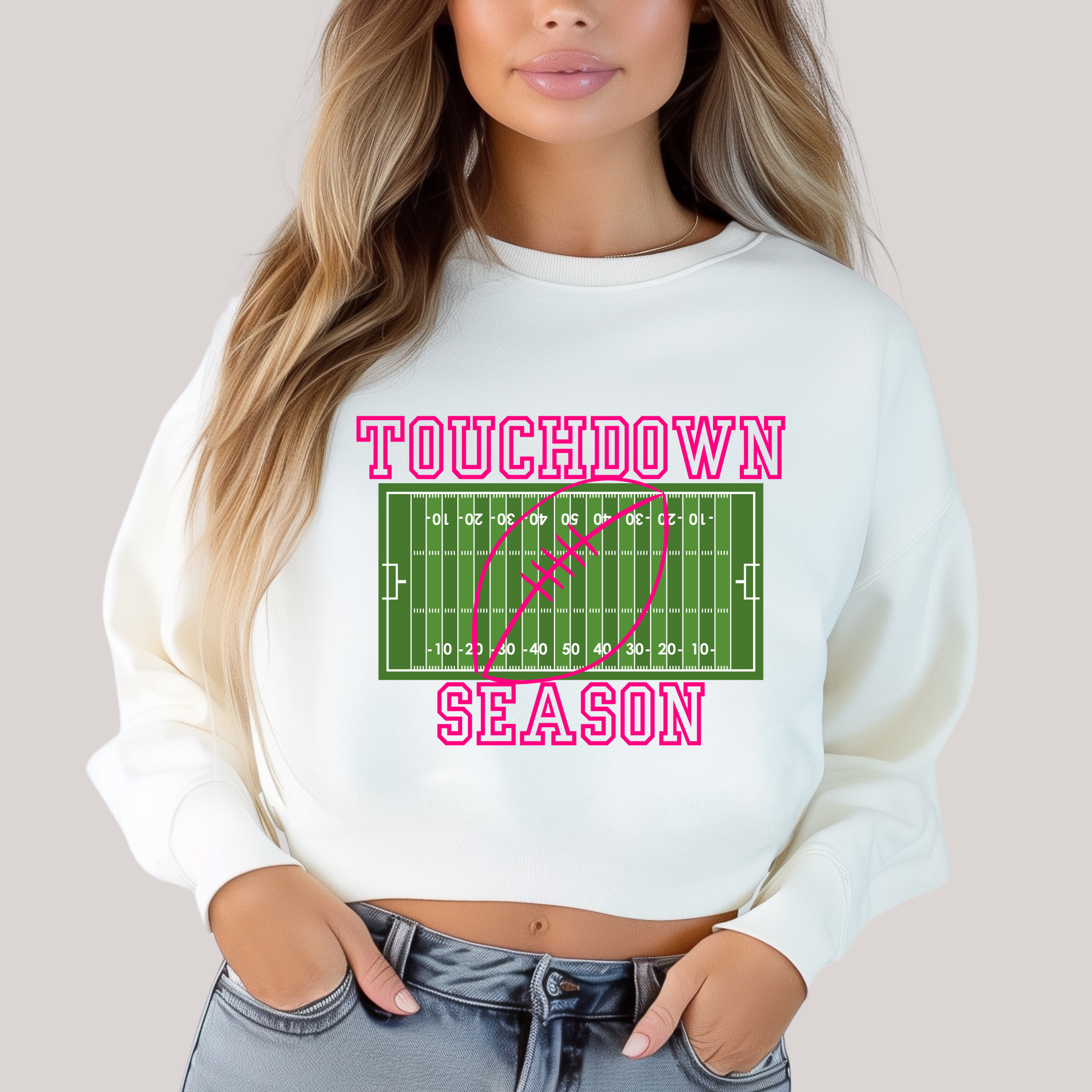 Touchdown Season in White Sweatshirt - Charming Charlie
